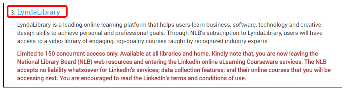 NLB eResources website NLB eResources website