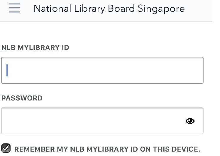 NLB myLibrary ID and Password login NLB myLibrary ID and Password login