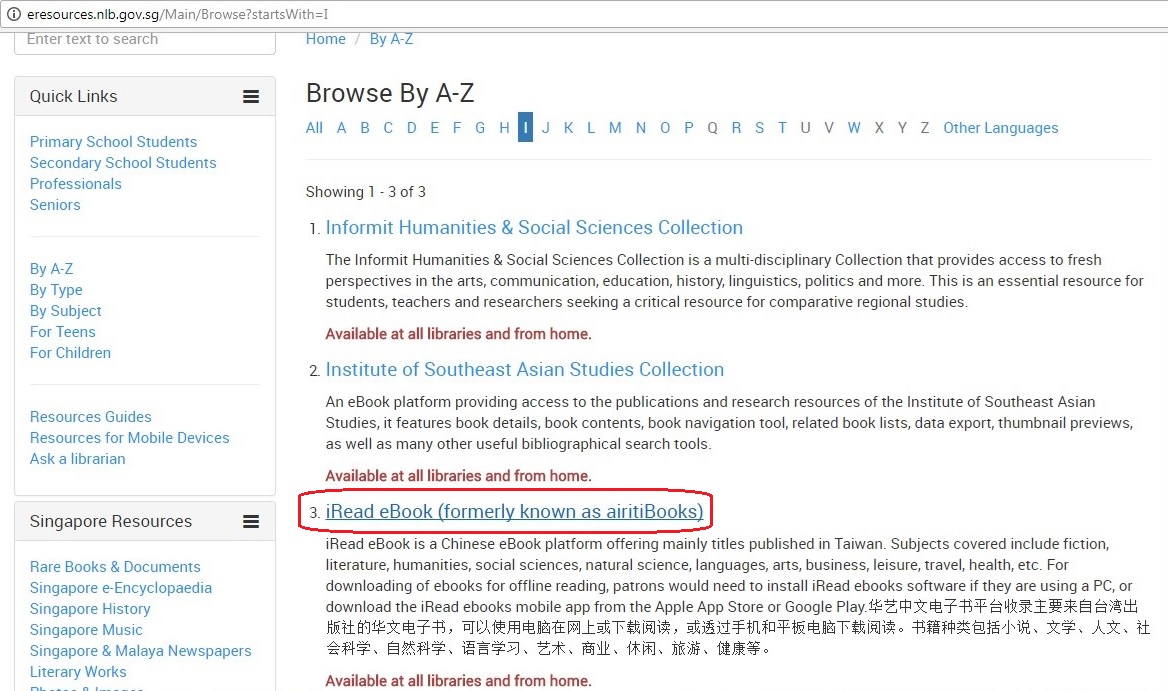 Go to iRead via NLB eResources website Go to iRead via NLB eResources website